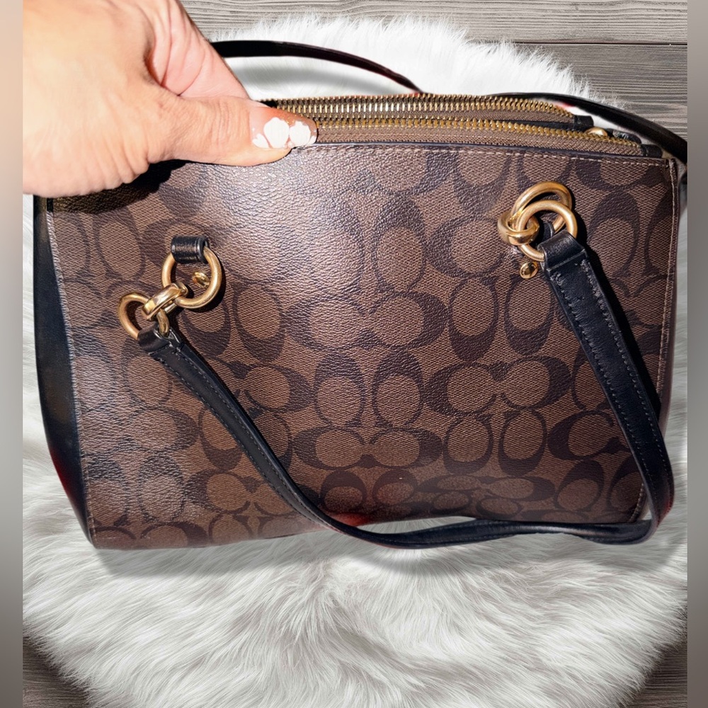 Coach Etta Carryall Black and Brown Signature Women's Bag - Picture 2 of 8